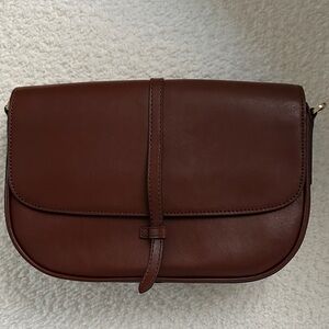 Brown real Leather Shoulder Bag/ new with out strap